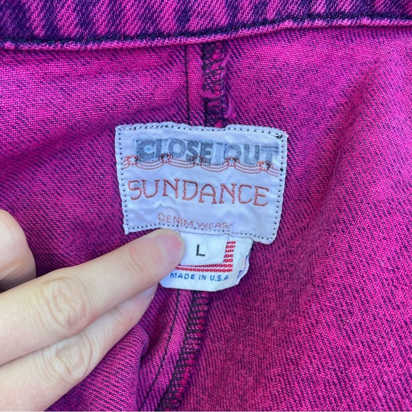 Vintage magenta denim overcoat - Picture 4 of 5